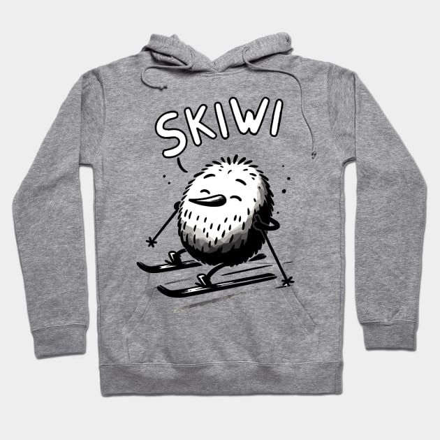 Chillout Skiwi Kiwi Bird (Back Print) Hoodie by DoodleDashDesigns